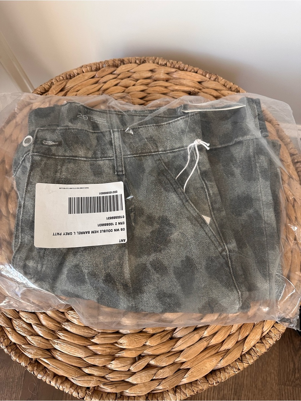 NWT sz 29 Pilcro Leon Double Hem High Rise Wide Leg Cuffed Jeans grey leopard - Picture 5 of 10